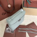 「#7101」Loro pian Extra Pocket L23.5 silver buckle - FAM6491 - 21✖️23.5✖️8cm - Bean gray green