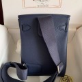 「#4114」 Hermes Blue HAC A DOS 18*8*25.5cm