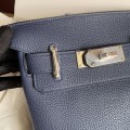 「#4114」 Hermes Blue HAC A DOS 18*8*25.5cm