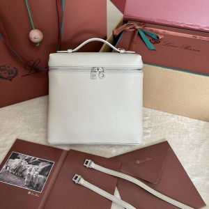 「#7103」Loro pian Extra Pocket L23.5 silver buckle - FAM6491 - 21✖️23.5✖️8cm - light beige