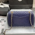 「#10066」Chanel South African python leather custom model with full deerskin lining 01112 25.5*7*16CM