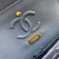 「#10066」Chanel South African python leather custom model with full deerskin lining 01112 25.5*7*16CM
