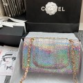 「#10067」Chanel South African python leather custom model with full deerskin lining 01112 25.5*7*16CM