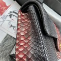 「#10068」Chanel South African python leather custom model with full deerskin lining 01112 25.5*7*16CM
