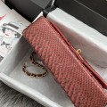 「#10069」Chanel South African python leather custom model with full deerskin lining 01112 25.5*7*16CM
