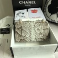 「#10071」Chanel South African python leather custom model with full deerskin lining 01112 25.5*7*16CM