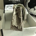 「#10071」Chanel South African python leather custom model with full deerskin lining 01112 25.5*7*16CM