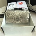 「#10072」Chanel South African python leather custom model with full deerskin lining 01112 25.5*7*16CM