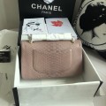 「#10073」Chanel South African python leather custom model with full deerskin lining 01112 25.5*7*16CM