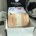 「#10075」Chanel South African python leather custom model with full deerskin lining 01112 25.5*7*16CM