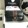 「#10077」Chanel South African python leather custom model with full deerskin lining 01112 25.5*7*16CM