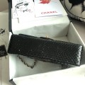 「#10077」Chanel South African python leather custom model with full deerskin lining 01112 25.5*7*16CM