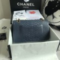 「#10080」Chanel South African python leather custom model with full deerskin lining 01112 25.5*7*16CM