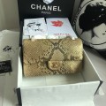「#10081」Chanel South African python leather custom model with full deerskin lining 01112 25.5*7*16CM