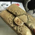 「#10081」Chanel South African python leather custom model with full deerskin lining 01112 25.5*7*16CM