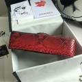 「#10082」Chanel South African python leather custom model with full deerskin lining 01112 25.5*7*16CM