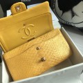 「#10084」Chanel South African python leather custom model with full deerskin lining 01112 25.5*7*16CM
