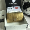 「#10085」Chanel South African python leather custom model with full deerskin lining 01112 25.5*7*16CM