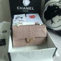 「#10088」Chanel South African python leather custom model with full deerskin lining 01112 25.5*7*16CM
