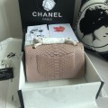 「#10088」Chanel South African python leather custom model with full deerskin lining 01112 25.5*7*16CM