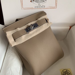 「#4118」 Hermes Maroon HAC A DOS 18*8*25.5cm