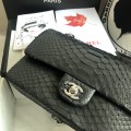「#10092」Chanel South African python leather custom model with full deerskin lining 01112 25.5*7*16CM
