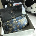 「#10099」Chanel South African python leather custom model with full deerskin lining 01112 25.5*7*16CM
