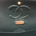 「#10102」Chanel South African python leather custom model with full deerskin lining 01112 25.5*7*16CM