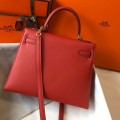 「#4013」 Hermes Bright Red Kelly 25cm