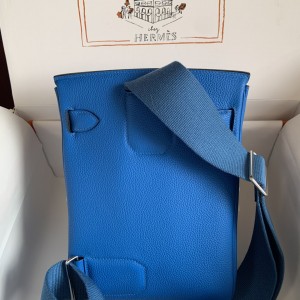 「#4120」Hermès blue HAC A DOS 18*8*25.5cm