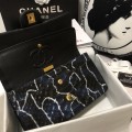 「#10106」Chanel South African python leather custom model with full deerskin lining 01112 25.5*7*16CM