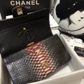 「#10107」Chanel South African python leather custom model with full deerskin lining 01112 25.5*7*16CM