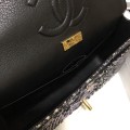 「#10108」Chanel South African python leather custom model with full deerskin lining 01112 25.5*7*16CM
