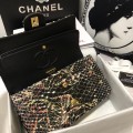 「#10109」Chanel South African python leather custom model with full deerskin lining 01112 25.5*7*16CM