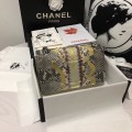 「#10110」Chanel South African python leather custom model with full deerskin lining 01112 25.5*7*16CM
