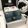 「#10111」Chanel South African python leather custom model with full deerskin lining 01112 25.5*7*16CM