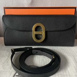 「#4121」Hermès Black Gold Buckle Chaine d'Ancre to go 24*10*2.5cm