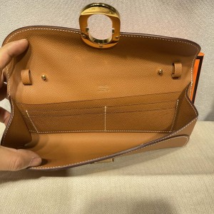 「#4125」Hermès Khaki Gold Buckle Chaine d'Ancre to go 24*10*2.5cm