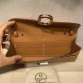 「#4126」 Hermes Khaki Silver Buckle Chaine d'Ancre to go 24*10*2.5cm