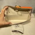「#4127」 Hermes Milkshake White Gold Buckle Chaine d'Ancre to go 24*10*2.5cm