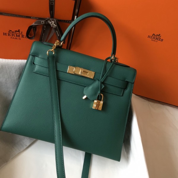 「#4014」 Hermes Malachite Green Kelly 25cm