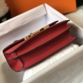 「#4133」 Hermès bright red Constance gold buckle bag 19cm