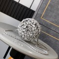 「#10127」Chanel White Diamond Ball Bag 13cm