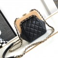 「#10128」Chanel small clutch wooden clip bag AS3053 12*12*7cm