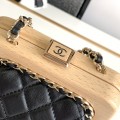 「#10128」Chanel small clutch wooden clip bag AS3053 12*12*7cm