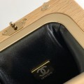 「#10128」Chanel small clutch wooden clip bag AS3053 12*12*7cm