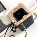 「#10128」Chanel small clutch wooden clip bag AS3053 12*12*7cm