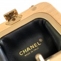 「#10128」Chanel small clutch wooden clip bag AS3053 12*12*7cm