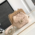 「#10129」Chanel small clutch wooden clip bag AS3053 12*12*7cm