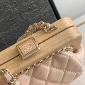 「#10129」Chanel small clutch wooden clip bag AS3053 12*12*7cm